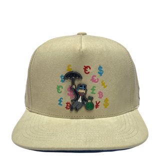 Gorra Cash Only Monopoly Hueso Gamuza SnapBack