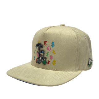 Gorra Cash Only Monopoly Hueso Gamuza SnapBack